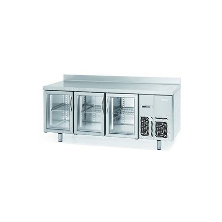 MESA REFRIGERADA SERIE 600 MARCA  INFRICO 2 MTS 3 PUERTAS DE CRISTAL MODELO BMPP 2000 CR