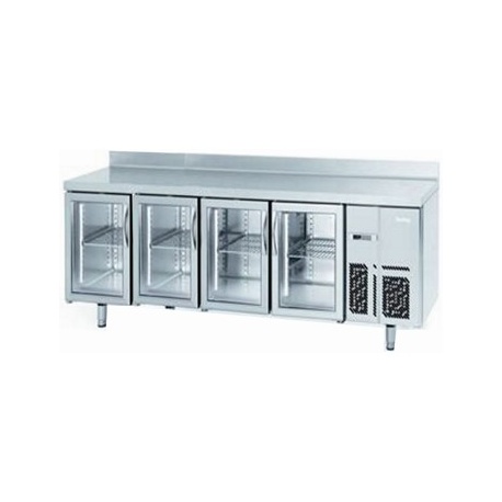MESA REFRIGERADA SERIE 600 MARCA  INFRICO 2,5 MTS 4 PUERTAS DE CRISTAL MODELO BMPP 2500 CR