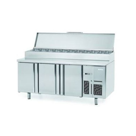 MESA REFRIGERADA SERIE 600 MARCA  INFRICO 2 MTS, 3 PUERTAS PARA ENSALADA ,MODELO BMPP 2000 EN C/TAPA
