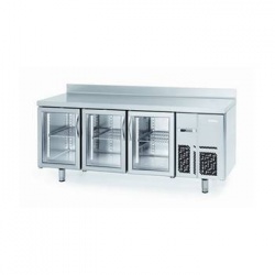 MESA REFRIGERADA GASTRONORM 1/1 SERIE 700   INFRICO MODELO BMGN 1960 CR 3 PUERTAS DE CRISTAL