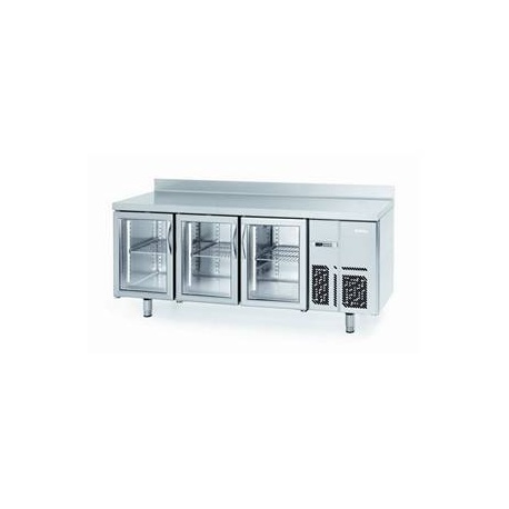 MESA REFRIGERADA GASTRONORM 1/1 SERIE 700   INFRICO MODELO BMGN 1960 CR 3 PUERTAS DE CRISTAL