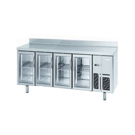 MESA REFRIGERADA GASTRONORM 1/1 SERIE 700   INFRICO MODELO BMGN 2450 CR 4 PUERTAS DE CRISTAL