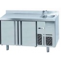 MESA REFRIGERADA GASTRONORM 1/1 SERIE 700   INFRICO MODELO BMGN 1470 F CON FREGADERO 2 PUERTAS