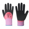GUANTE NYLON DOBLE CAPA LATEX ROSA/NEGRO/MORADO JOMIBA