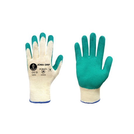 GUANTE POLIESTER RECUBIERTO LATEX VERDE JOMIBA