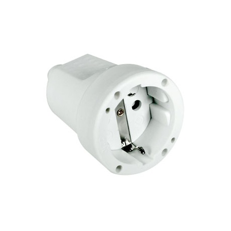 BASE ENCHUFE AEREA GOMA BLANCA 16 A