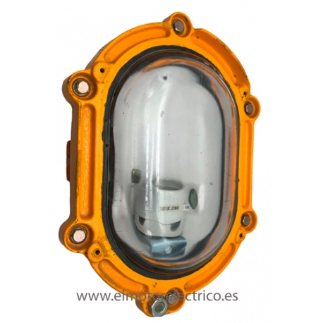 PLAFON LUMINARIA MURAL AB80 ENVOLVENTE EN ACERO FUNDIDOCON VIDRIO BOROLSICATO DE GRAN RESISTENCIA ANTIDEFRAGANTE