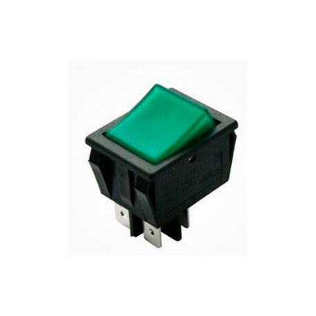 INTERRUPTOR LUMINOSO 16A TECLA VERDE 2 CONTACTOS