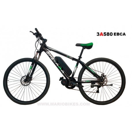 BICICLETA TRIPLE A 3A580-EBCA ELECTRICA BASICA MOTOR CENTRAL DE 250W NEGRA-VERDE