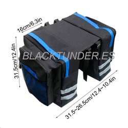 ALFORJA DOBLE MOD.IBIZA AZUL GRAN CAPACIDAD PORTAEQUIPAJES TRASERO PARA BICICLETAS