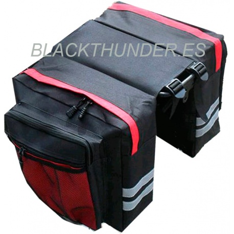 ALFORJA DOBLE MOD.IBIZA ROJA GRAN CAPACIDAD PORTAEQUIPAJES TRASERO PARA BICICLETAS