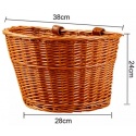 CESTA FRONTAL DE MIMBRE CON CINTURON DE CUERO 38X24X28 