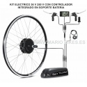 KIT MOTOR TRASERO RUEDA 29" 36V 250W BATERIA 10A CONECTOR DE BATERIA 1P RF.BTA2936B10-1P-C CONTROLADOR INCORPORADO