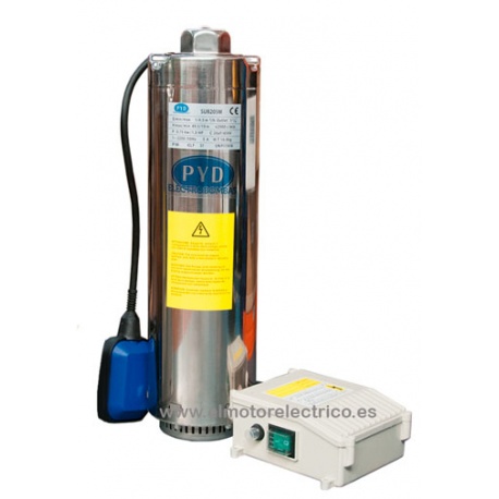 BOMBA POZO 2 CV MONOFASICA 220 VTS CON BOYA Y CUADRO ELECTRICO COMPACTA SUB408 PYD