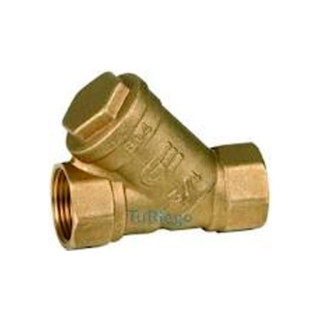 FILTRO CON ROSCAS 1-1/2 " LATON  MALLA INOX  TEMP MAX 110ºC