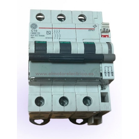 MAGNETOTERMICO TRIPOLAR 10 A EP636-C10 CON CONTACTO DE SEÑALIZACION CA S/H 5A G.E