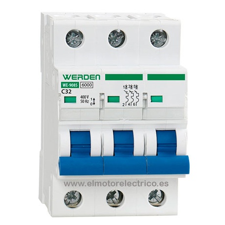 MAGNETOTERMICO TRIPOLAR 32 AMP WE-9085 WERDEN