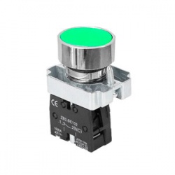 PULSADOR METALICO  VERDE NO CON RETORNO  