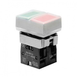 PULSADOR DOBLE ESTANCO MARCHA/PARO NO+NC VERDE-ROJO IP65
