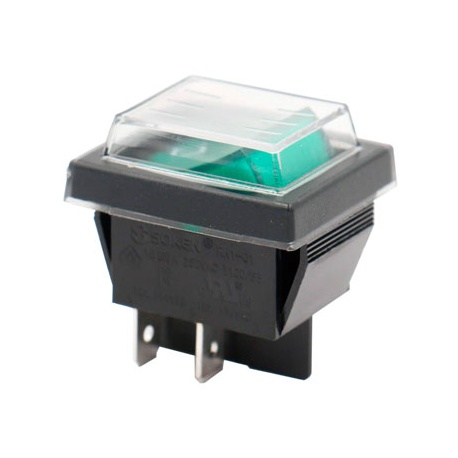 PULSADOR VERDE 30x22mm 230 V RF. XCK019 CON FUNDA PROTECTORA