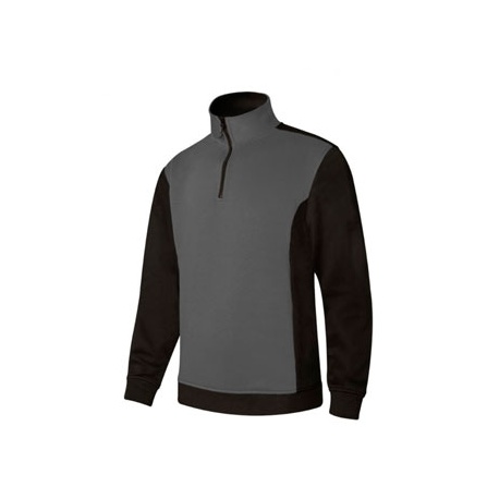 SUDADERA MEDIA CREMALLERA BICOLOR VELILLA