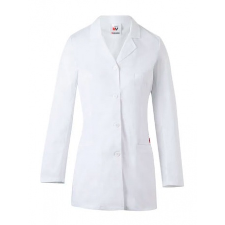 BATA CORTA MUJER MANGA LARGA BLANCA STRECH VELILLA