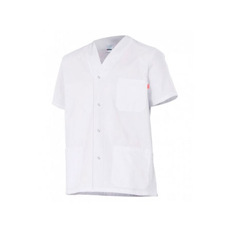 CHAQUETA SANITARIA M/CORTA CIERRE CORCHETES VELILLA