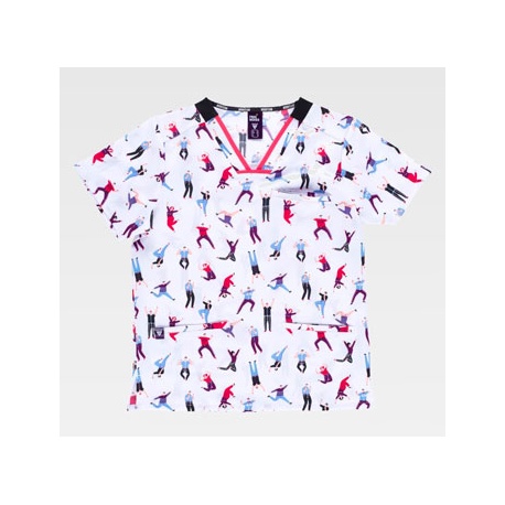 CASACA M/CORTA ESTAMPADA TEJIDO ELASTICO WT
