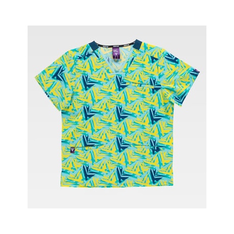 CASACA M/CORTA ESTAMPADA TEJIDO ELASTICO WT