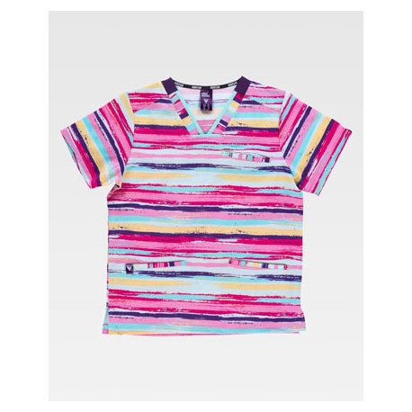 CASACA M/CORTA ESTAMPADA TEJIDO ELASTICO WT