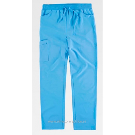 PANTALON SANITARIO CON CINTAS TEJIDO ELASTICO WT