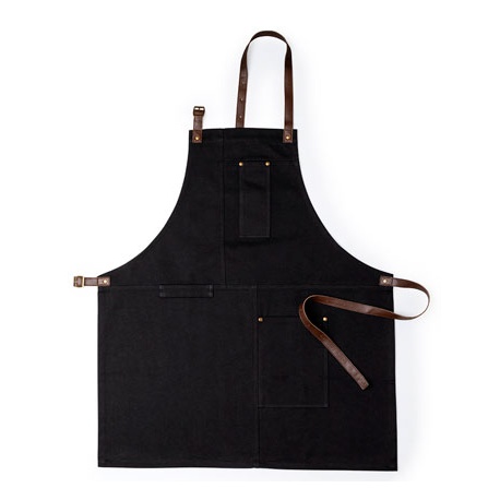 DELANTAL CANVAS CON CINTAS POLIPIEL