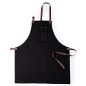 DELANTAL CANVAS CON CINTAS POLIPIEL