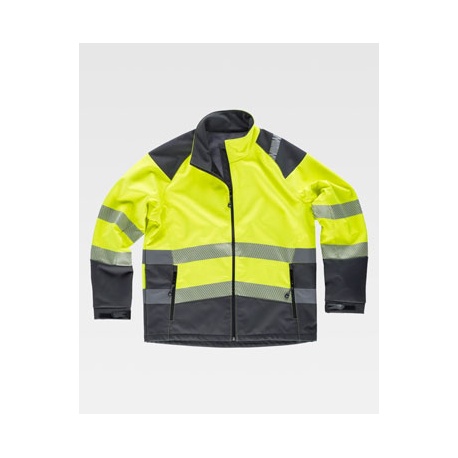 CHAQUETA WORKSHELL COMBINADA ALTA VISIBILIDAD WT