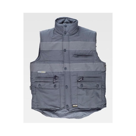 CHALECO ACOLCHADO MULTIBOLSILLOS CON CINTAS REFLECTANTES WT