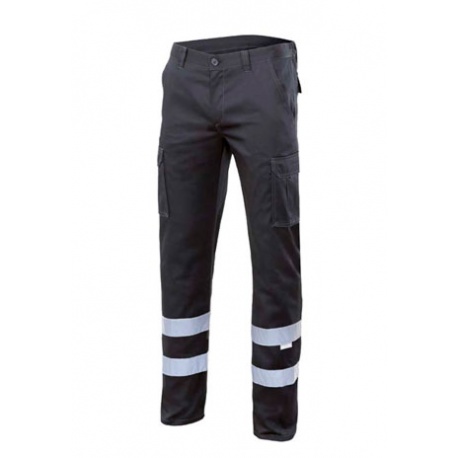 PANTALON MULTIBOLSILLO TEJIDO ELASTICO CON CINTAS REFLECTANTES 240 GRS. VELILLA