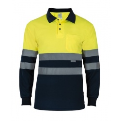 POLO MANGA LARGA A/V BICOLOR 100% POLIESTER 140 GRS VELILLA