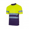 CAMISETA M/CORTA A.V. COMBINADA C/BANDAS REFLEX 100 %POL VELILLA