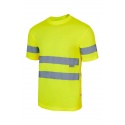 CAMISETA M/CORTA A.V. FLUOR C/BANDAS REFLEX 100%POL VELILLA