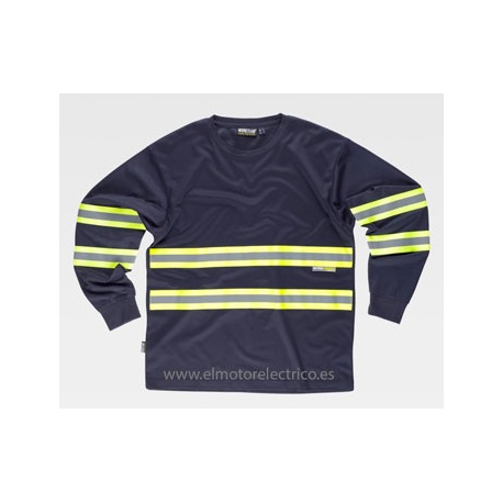 CAMISETA M/LARGA C/BANDAS REFLEX COMBINADAS 100%POL WT