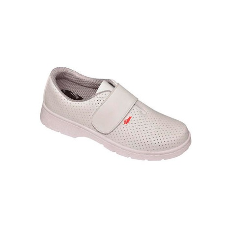 ZAPATO CIERRE VELCRO PUNTEADO BLANCO MOD. 1807-LM DIAN