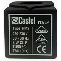 BOBINA DE VALVULA SOLENOIDE TIPO CASTEL HM2 220 V 8W TU50
50-60HZ