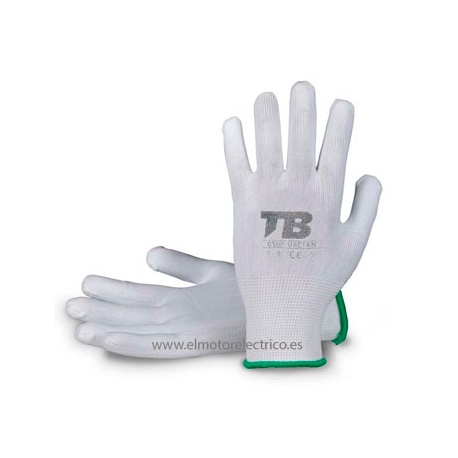 GUANTE POLIESTER BLANCO SIN COSTURAS 610P URETAN TB