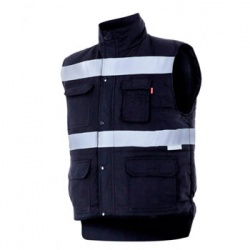 CHALECO ACOLCHADO MULTIBOLSILLOS CON CINTAS REFLECTANTES VELILLA