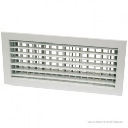 REJILLA 450x150 DOBLE IMPULSION ALUMINIO BLANCO