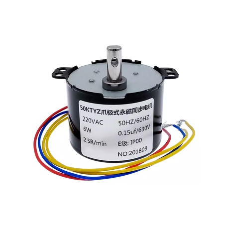 MOTOR REDUCTOR 50KTYZ 6 W 220VAC 1.2 RPM EJE DIAMETRO 9MM LARGO EJE 15 MM
