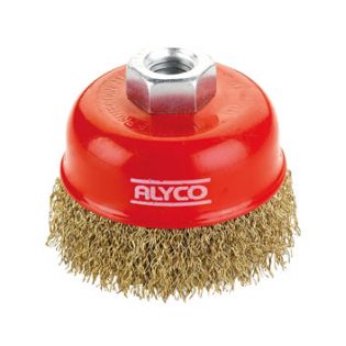 CEPILLO TAZA ALAMBRE ONDULADO 75 MM AMOLADORA ALYCO