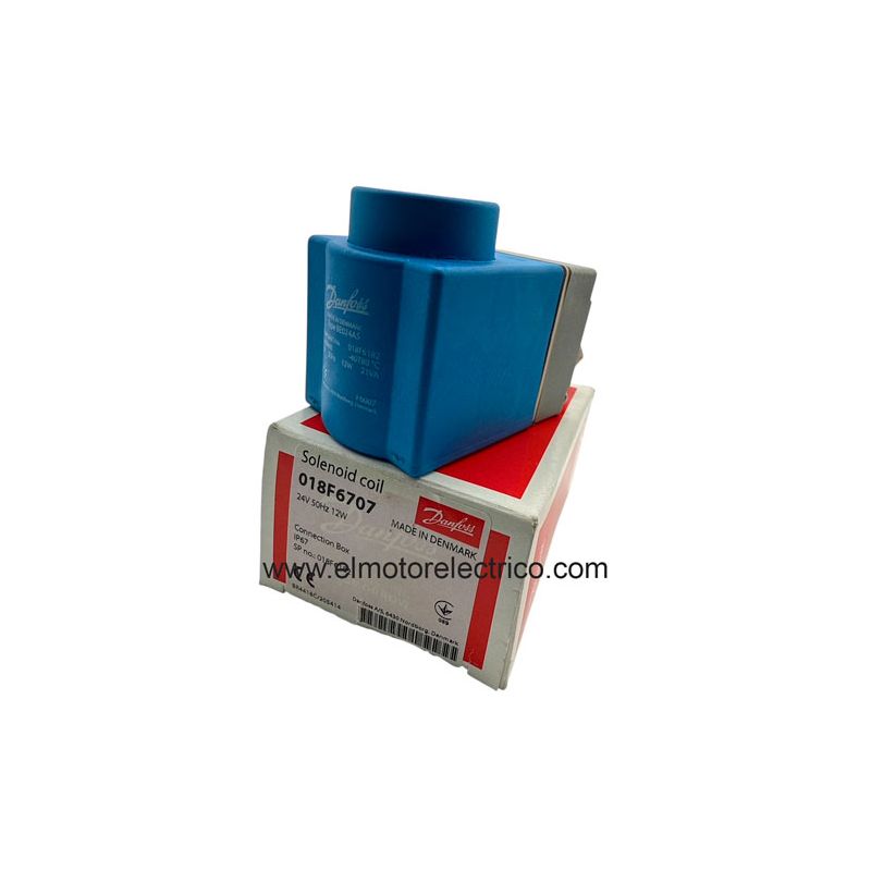 BOBINA SOLENOIDE DANFOSS 018F6707 PARA VALVULA 24V12W CON CONECTOR