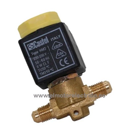 VALVULA SOLENOIDE CASTEL 1070/4A6  1/2 FLARE ROSCAR 8W 