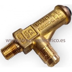 VALVULA SEGURIDAD EN ANGULO 3060/23C300 CASTEL 1/4 NPT X 3/8 SAE 30bar